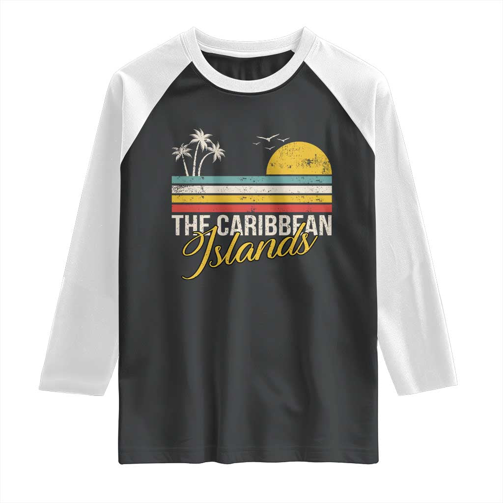 The Caribbean Islands Raglan Shirt Retro Vacation Beach Caribbean Sea Tour - Wonder Print Shop