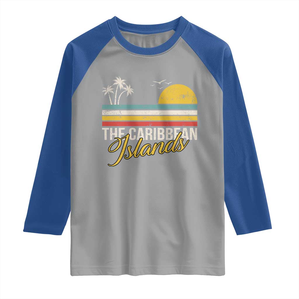 The Caribbean Islands Raglan Shirt Retro Vacation Beach Caribbean Sea Tour - Wonder Print Shop
