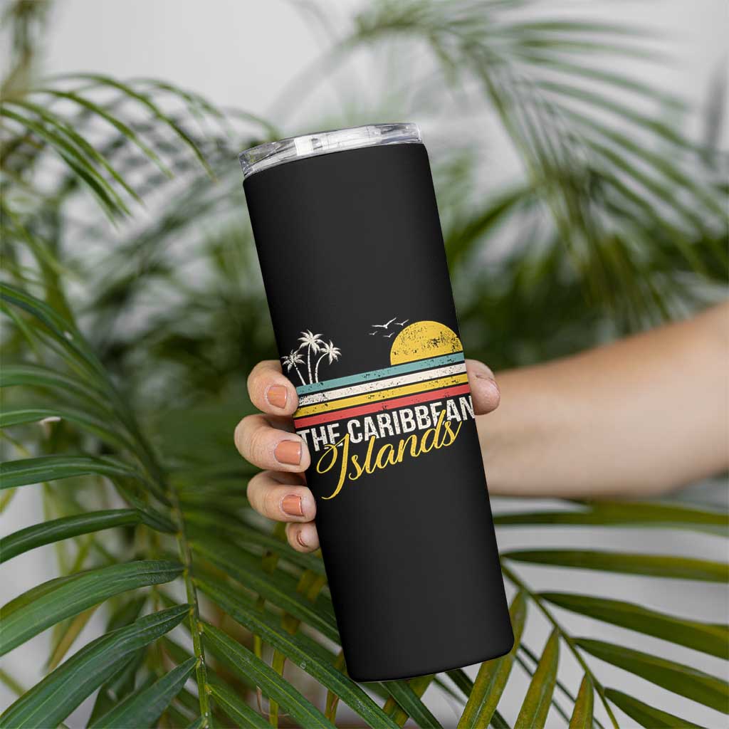 The Caribbean Islands Skinny Tumbler Retro Vacation Beach Caribbean Sea Tour - Wonder Print Shop