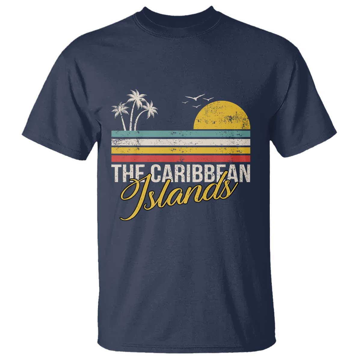 The Caribbean Islands T Shirt Retro Vacation Beach Caribbean Sea Tour - Wonder Print Shop