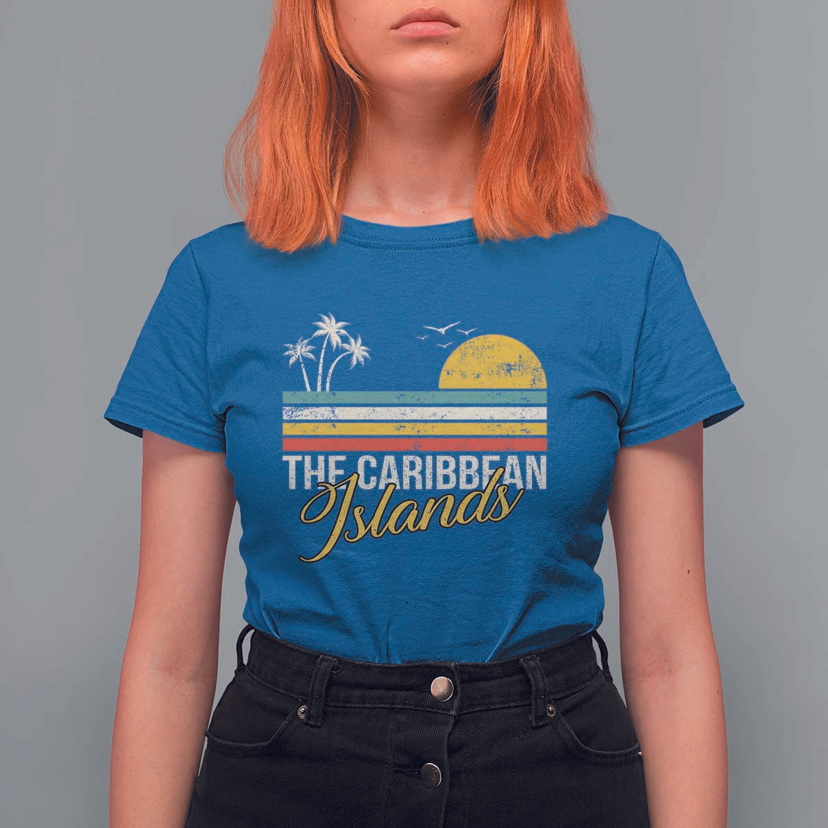 The Caribbean Islands T Shirt For Women Retro Vacation Beach Caribbean Sea Tour - Wonder Print Shop