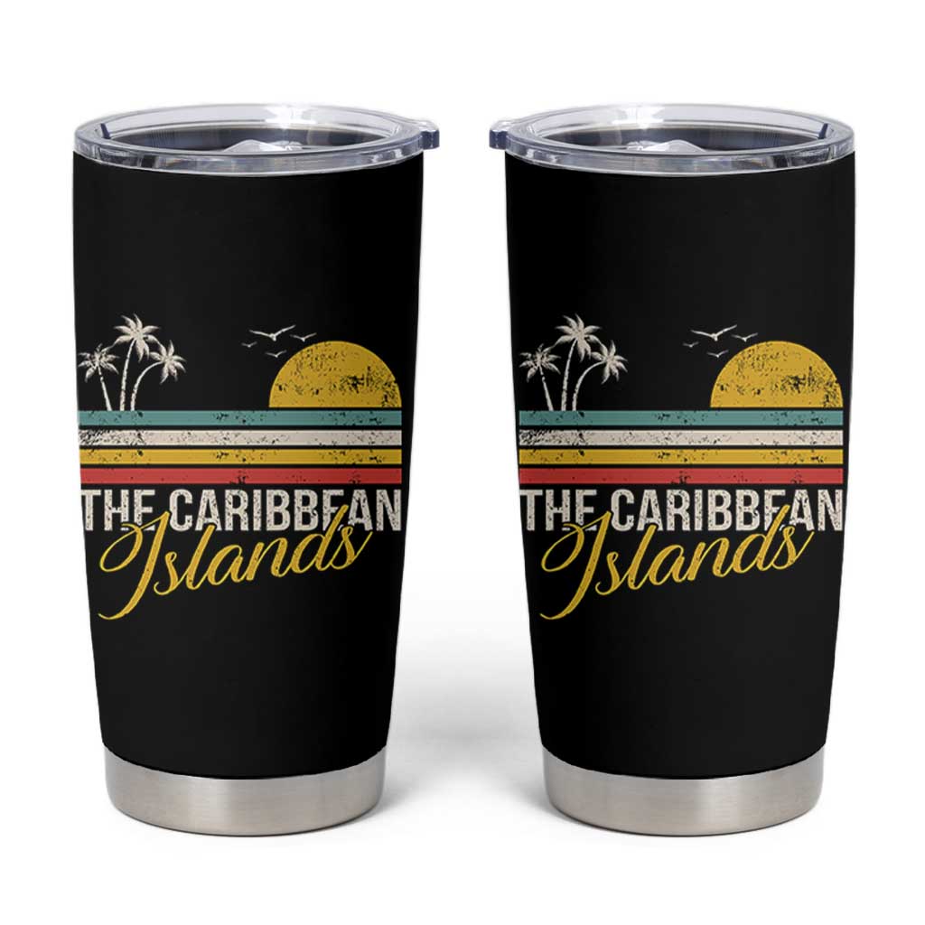 The Caribbean Islands Tumbler Cup Retro Vacation Beach Caribbean Sea Tour - Wonder Print Shop