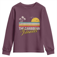 The Caribbean Islands Youth Sweatshirt Retro Vacation Beach Caribbean Sea Tour - Wonder Print Shop