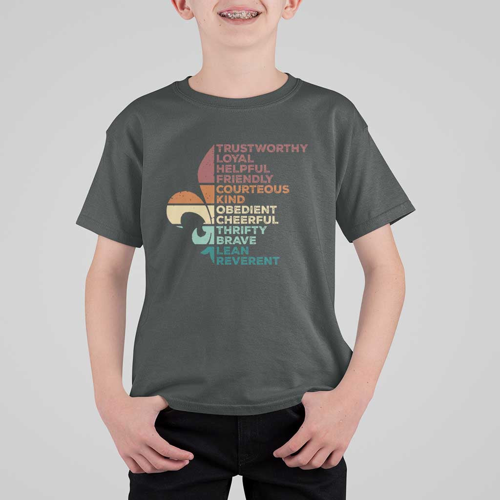 Funny Scouting Leader Law T Shirt For Kid Vintage Fleur De Lis