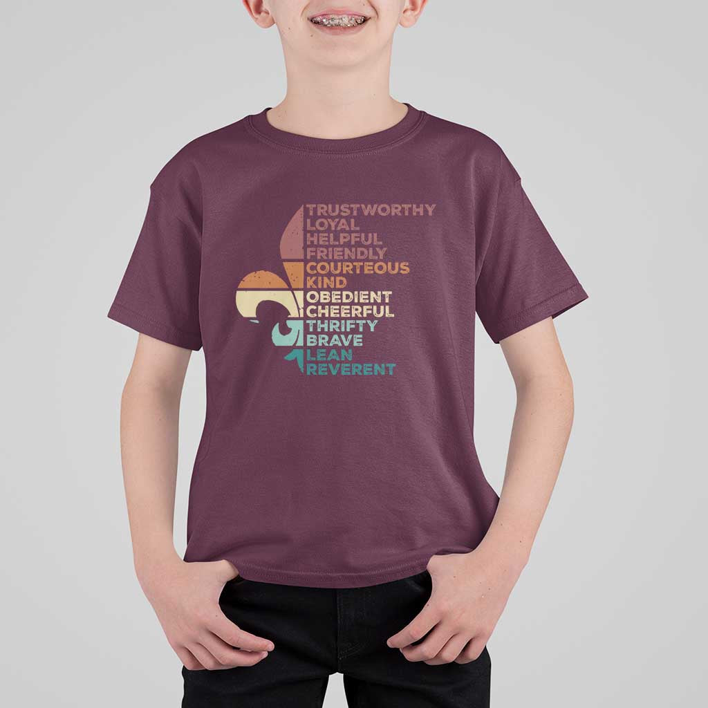 Funny Scouting Leader Law T Shirt For Kid Vintage Fleur De Lis
