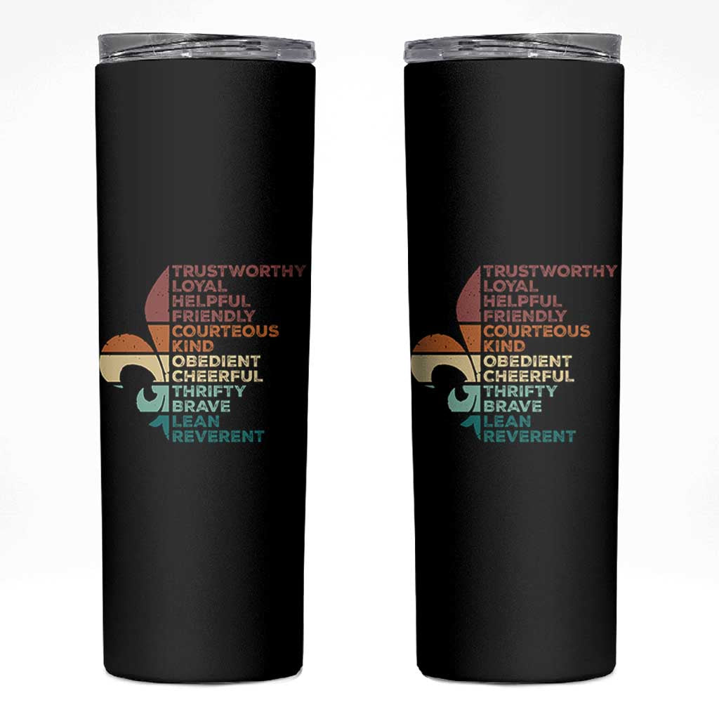 Funny Scouting Leader Law Skinny Tumbler Vintage Fleur De Lis