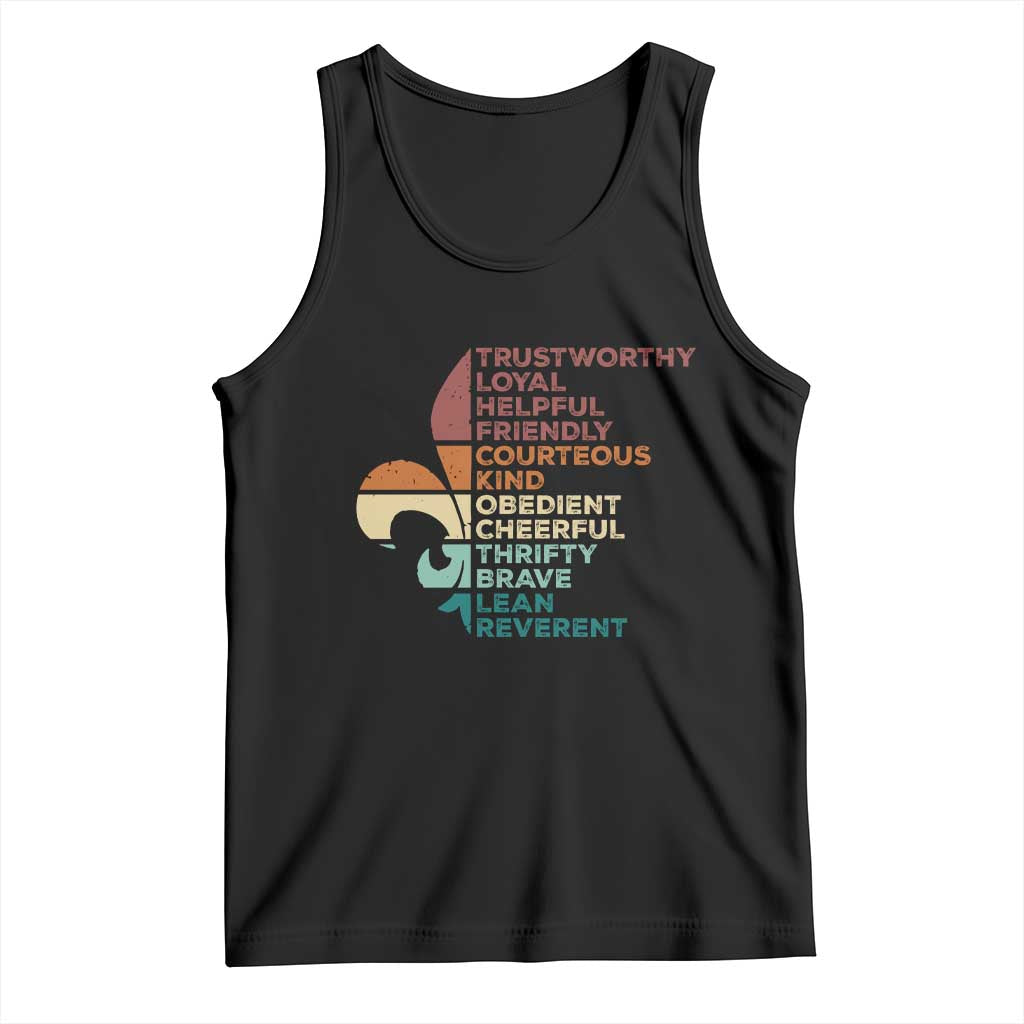 Funny Scouting Leader Law Tank Top Vintage Fleur De Lis