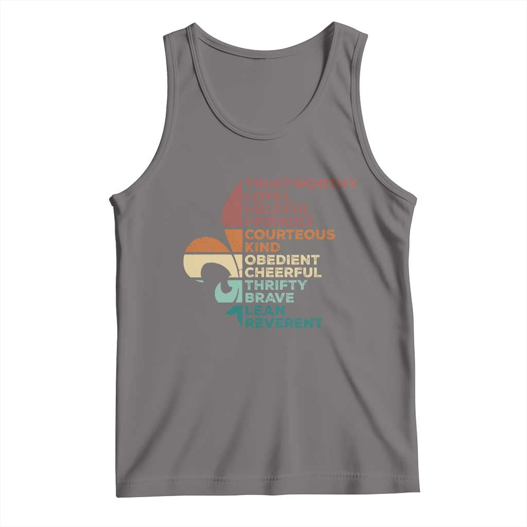 Funny Scouting Leader Law Tank Top Vintage Fleur De Lis