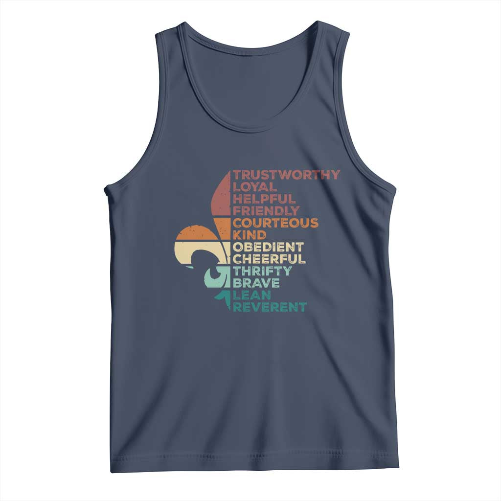 Funny Scouting Leader Law Tank Top Vintage Fleur De Lis