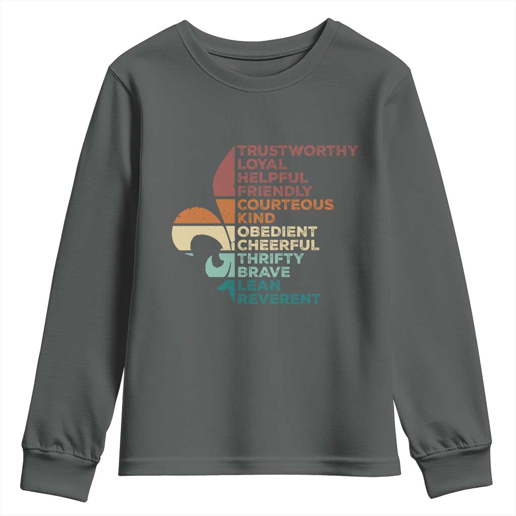 Funny Scouting Leader Law Youth Sweatshirt Vintage Fleur De Lis