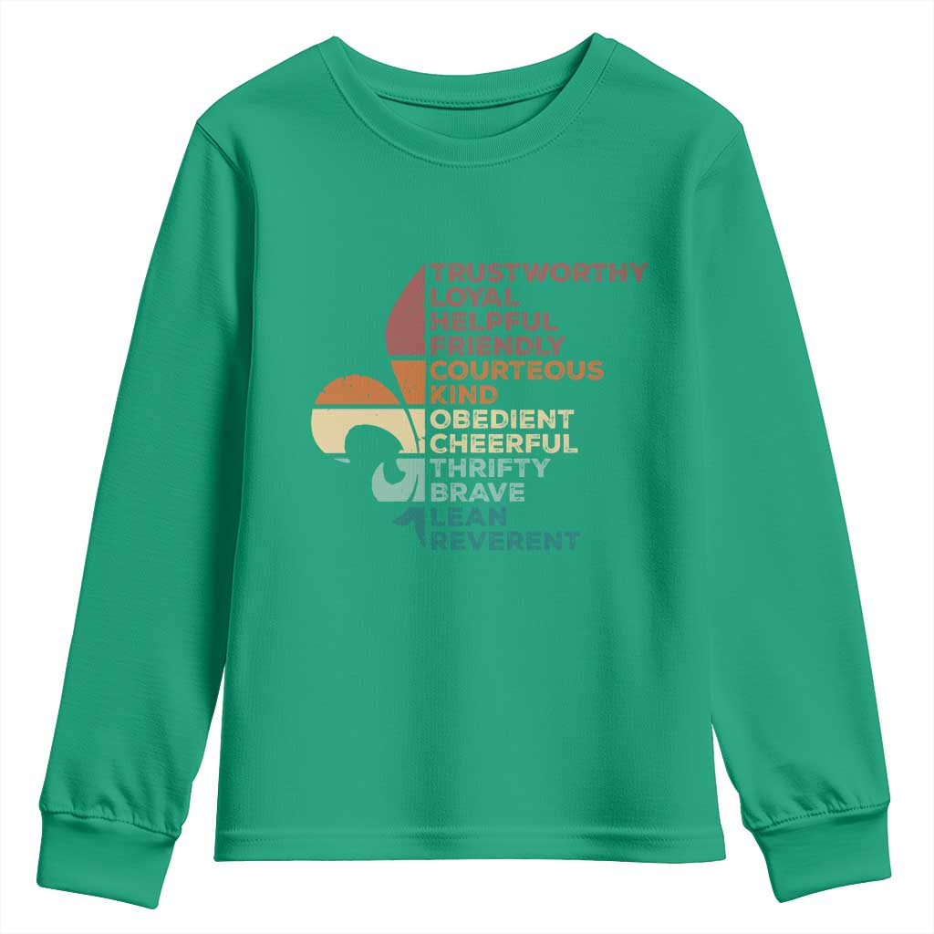 Funny Scouting Leader Law Youth Sweatshirt Vintage Fleur De Lis