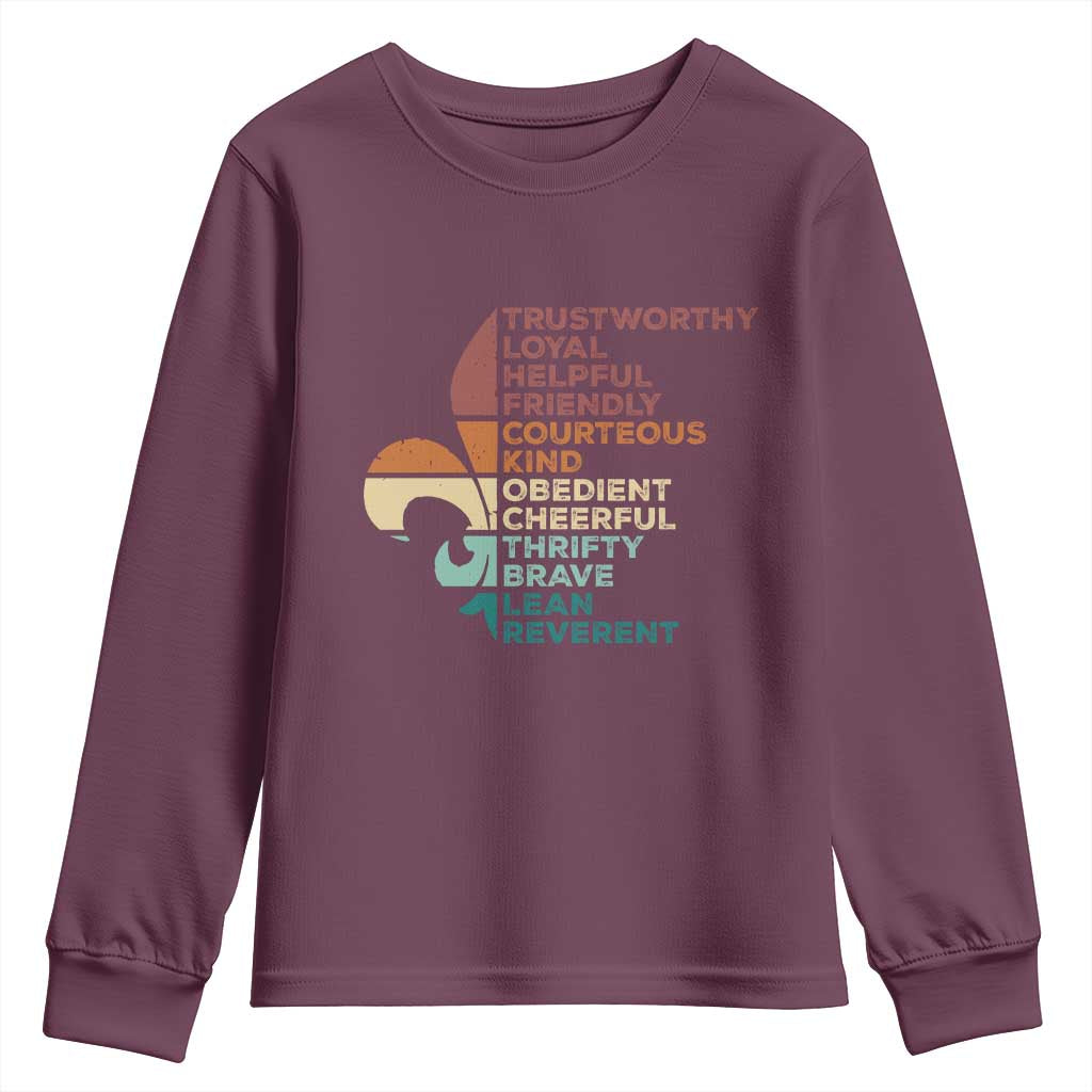 Funny Scouting Leader Law Youth Sweatshirt Vintage Fleur De Lis