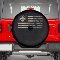 Funny Scout Leader Camping USA American Flag Spare Tire Cover