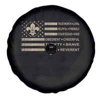 Funny Scout Leader Camping USA American Flag Spare Tire Cover