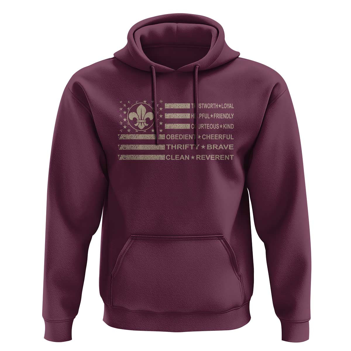 Funny Scout Leader Camping USA American Flag Hoodie