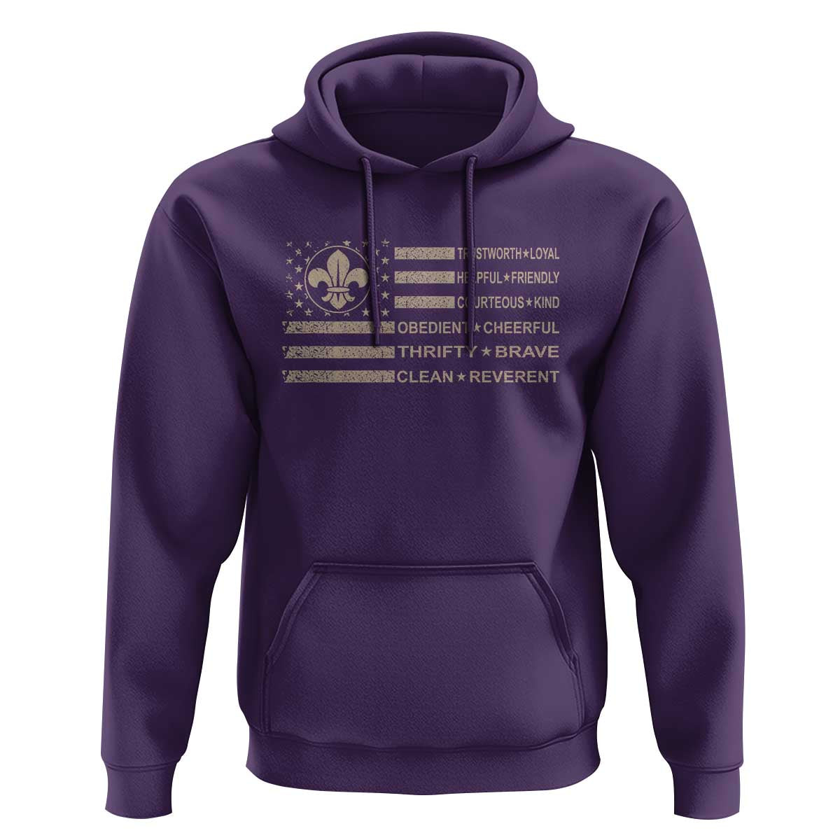 Funny Scout Leader Camping USA American Flag Hoodie