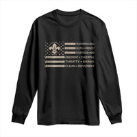 Funny Scout Leader Camping USA American Flag Long Sleeve Shirt