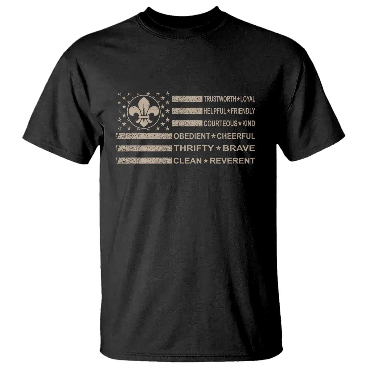Funny Scout Leader Camping USA American Flag T Shirt