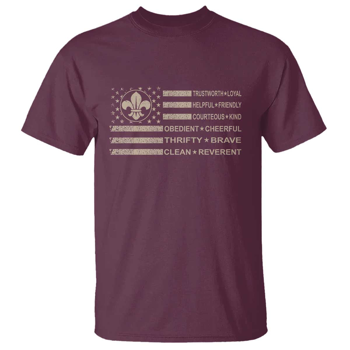 Funny Scout Leader Camping USA American Flag T Shirt