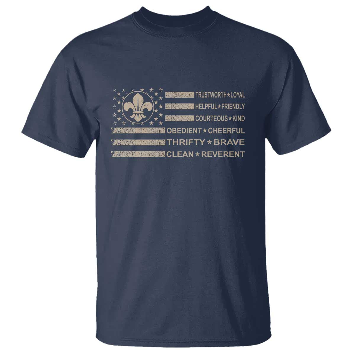 Funny Scout Leader Camping USA American Flag T Shirt