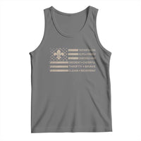 Funny Scout Leader Camping USA American Flag Tank Top