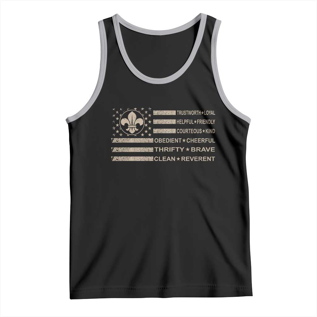 Funny Scout Leader Camping USA American Flag Tank Top