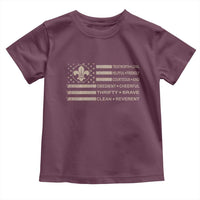 Funny Scout Leader Camping USA American Flag Toddler T Shirt