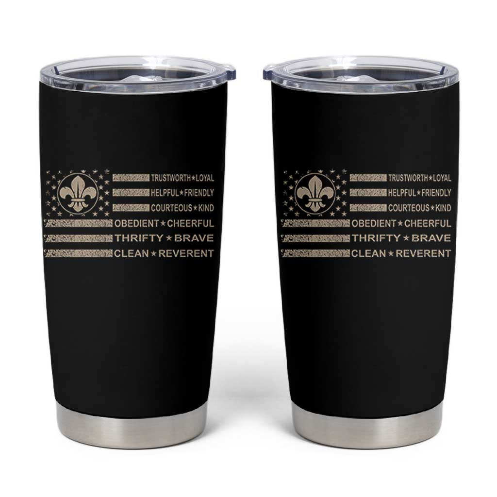 Funny Scout Leader Camping USA American Flag Tumbler Cup