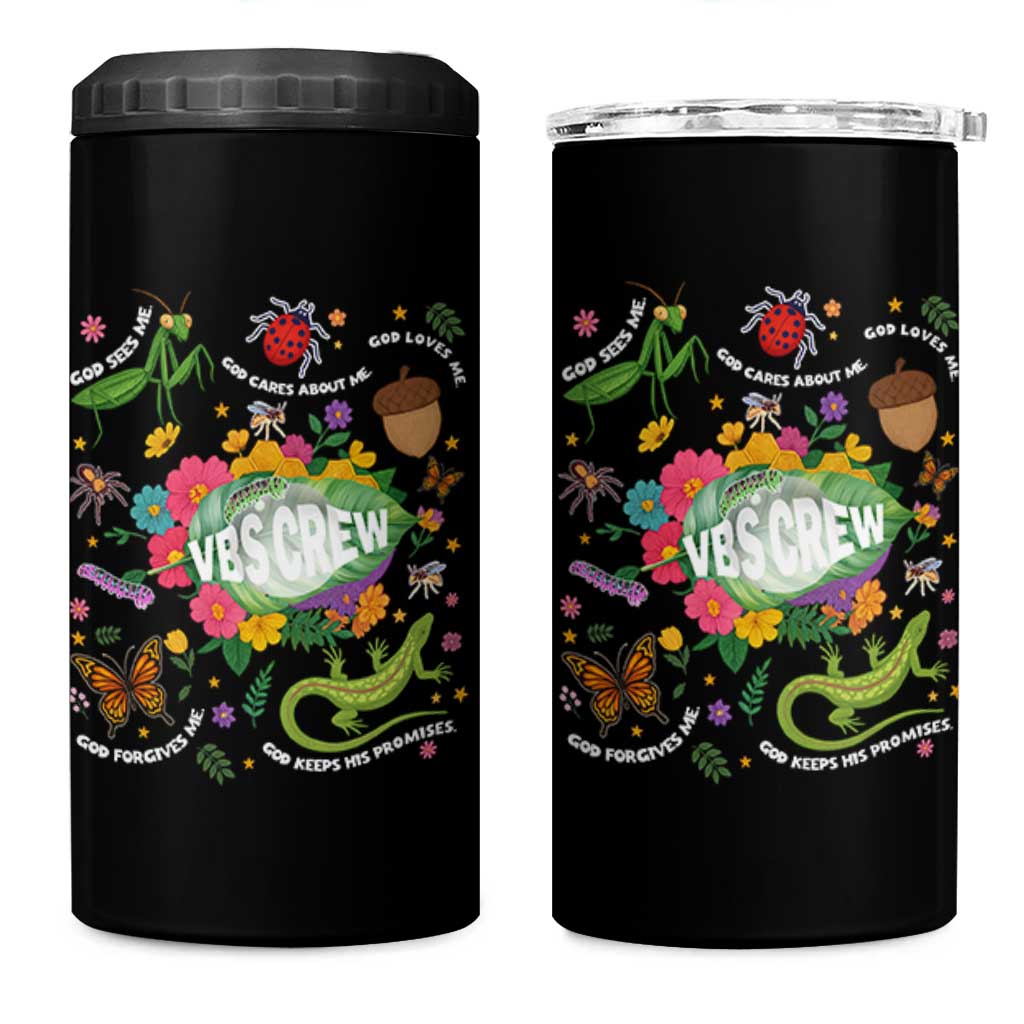 Funny VBS Crew Vacation Bible VBS Teacher Christian School 2025 4 in 1 Can Cooler Tumbler