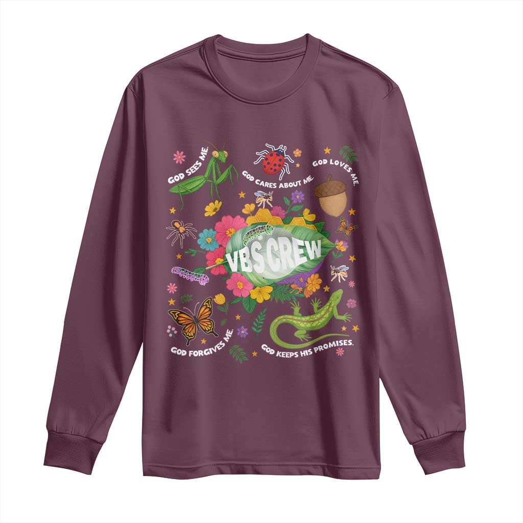 Funny VBS Crew Vacation Bible VBS Teacher Christian School 2025 Long Sleeve Shirt