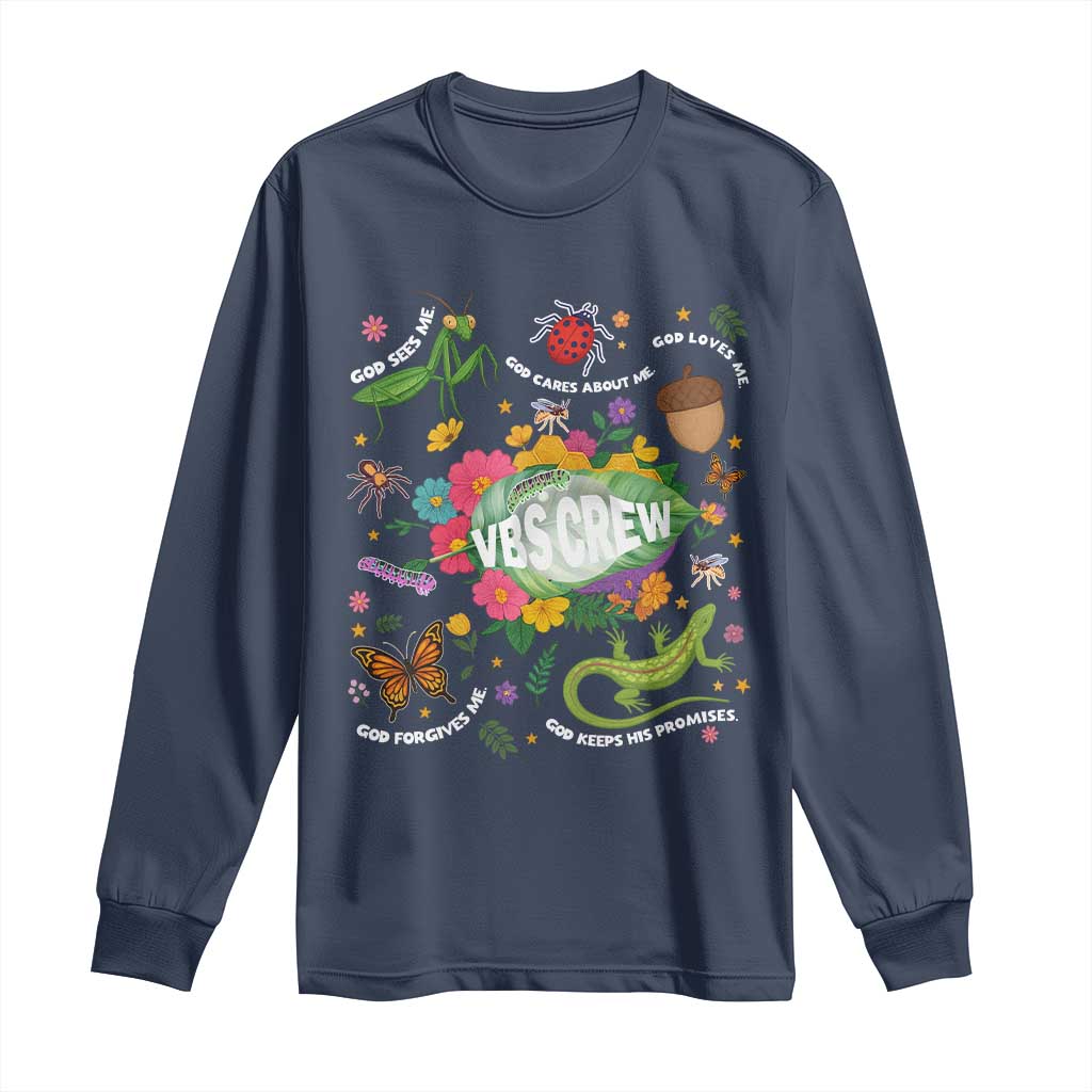 Funny VBS Crew Vacation Bible VBS Teacher Christian School 2025 Long Sleeve Shirt