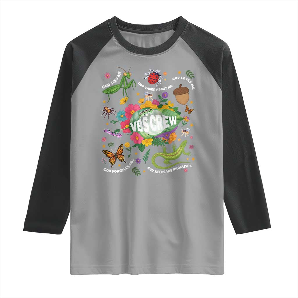 Funny VBS Crew Vacation Bible VBS Teacher Christian School 2025 Raglan Shirt