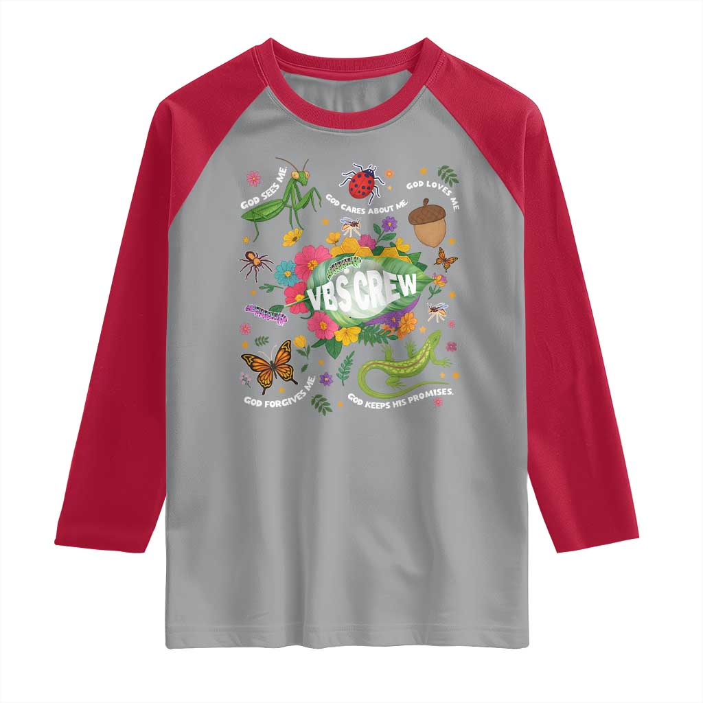 Funny VBS Crew Vacation Bible VBS Teacher Christian School 2025 Raglan Shirt