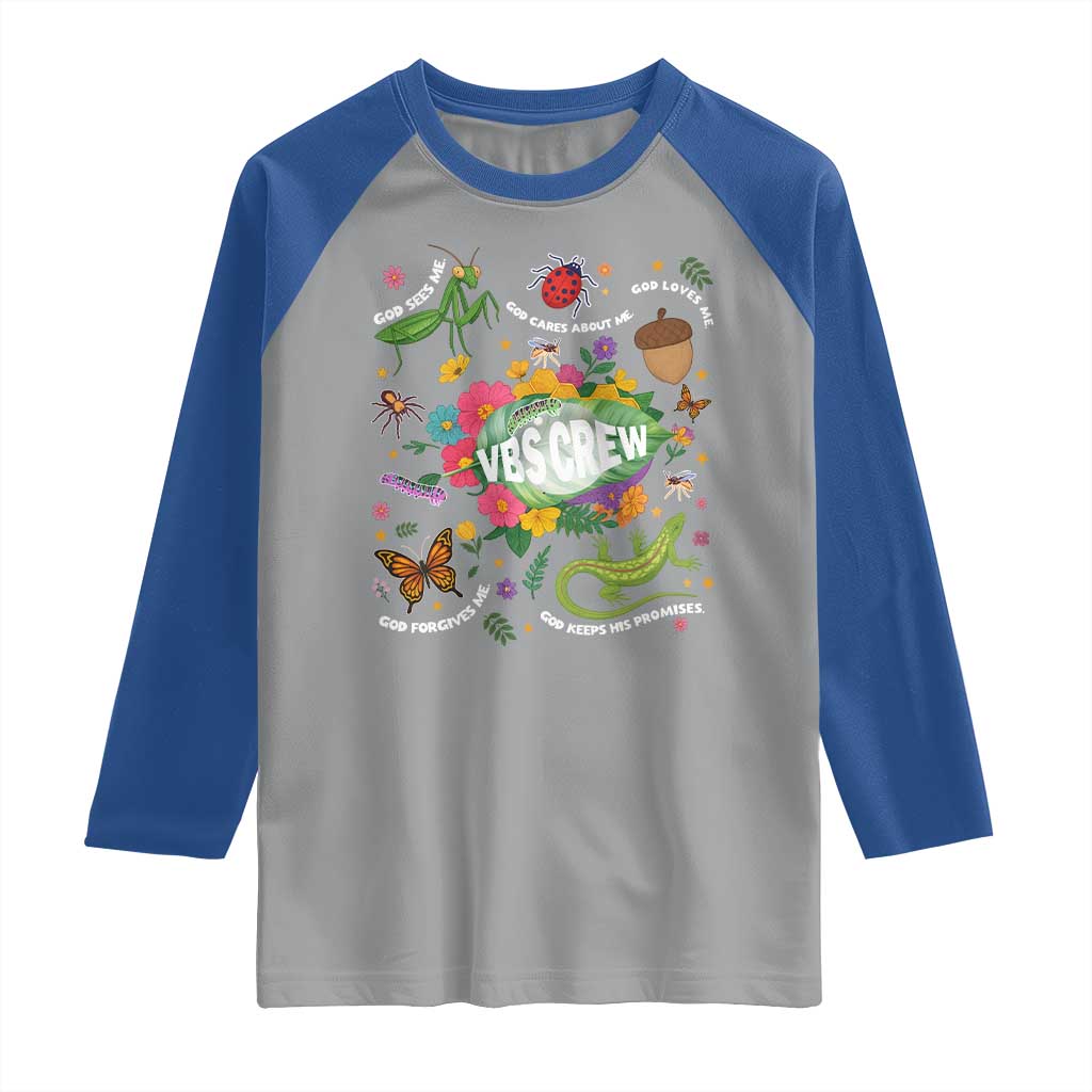Funny VBS Crew Vacation Bible VBS Teacher Christian School 2025 Raglan Shirt