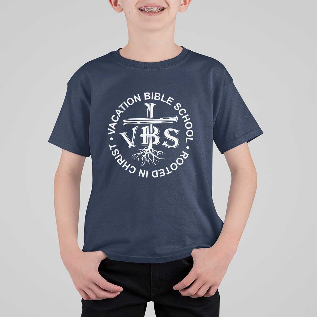 Funny VBS Vacation Bible School Rooted In Christ T Shirt For Kid
