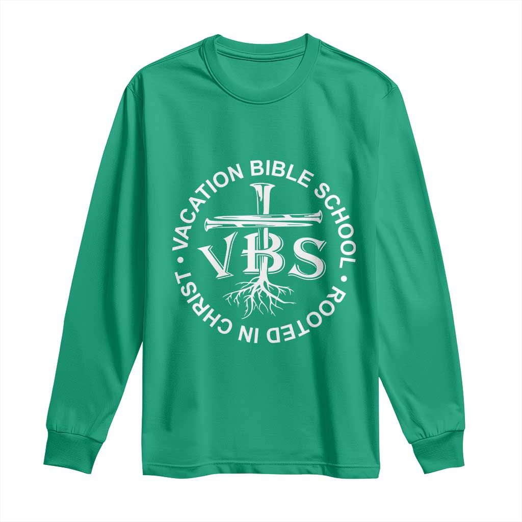 Funny VBS Vacation Bible School Rooted In Christ Long Sleeve Shirt