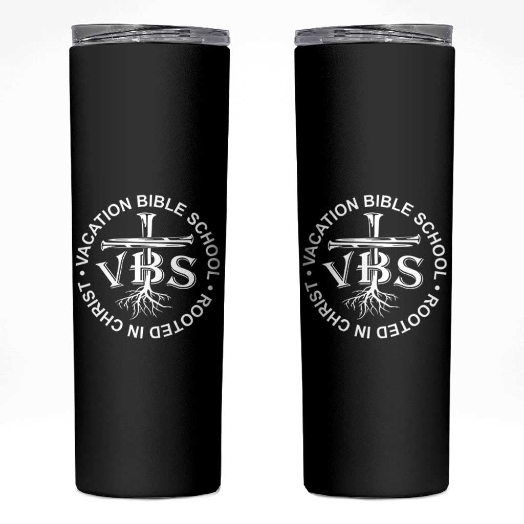 Funny VBS Vacation Bible School Rooted In Christ Skinny Tumbler