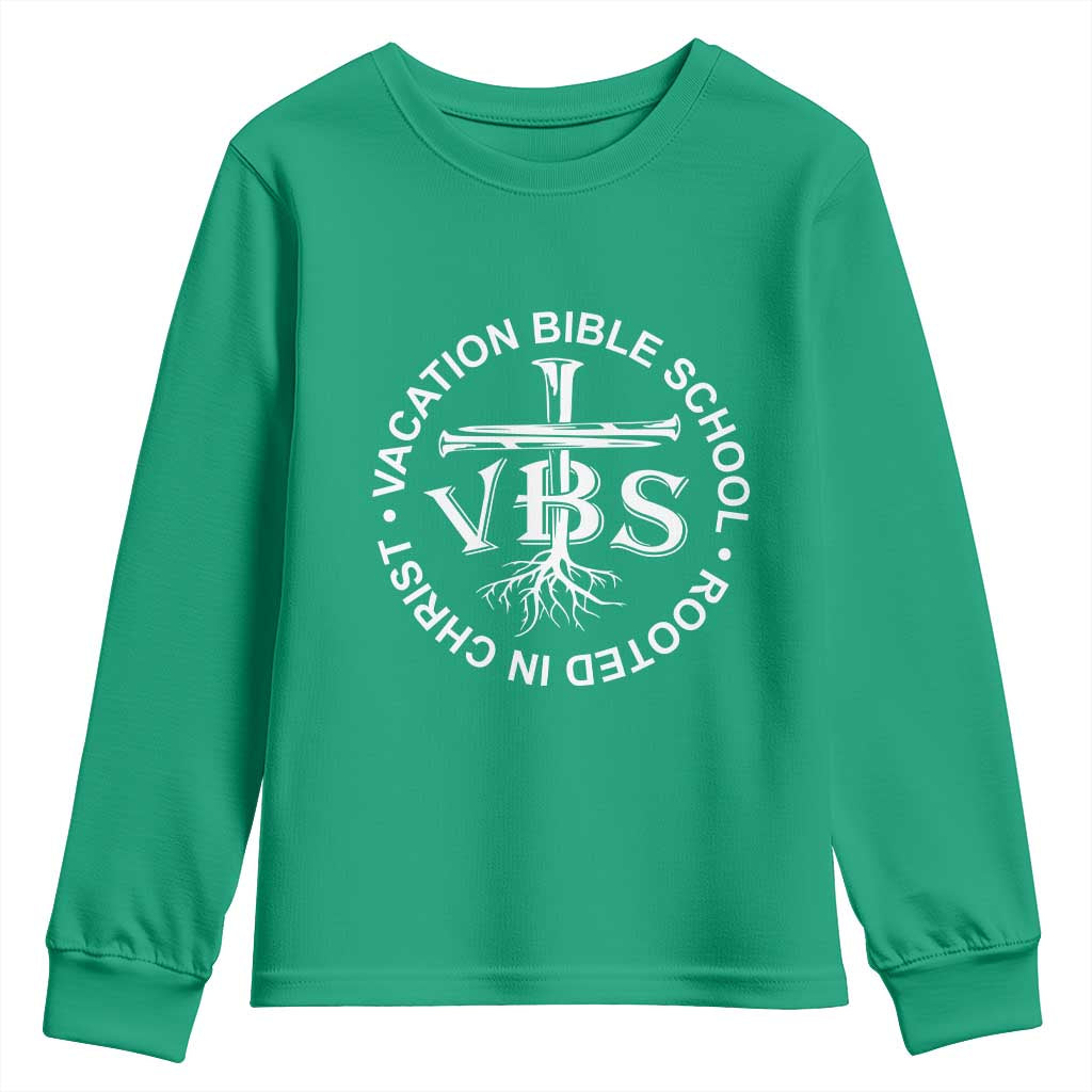 Funny VBS Vacation Bible School Rooted In Christ Youth Sweatshirt