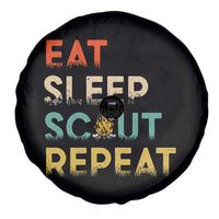 Funny Eat Sleep Scout Repeat Spare Tire Cover Scouting Outdoor Camping Nature Campfire