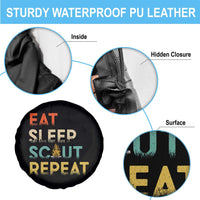 Funny Eat Sleep Scout Repeat Spare Tire Cover Scouting Outdoor Camping Nature Campfire
