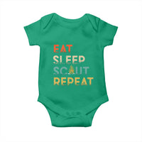 Funny Eat Sleep Scout Repeat Baby Onesie Scouting Outdoor Camping Nature Campfire