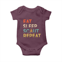 Funny Eat Sleep Scout Repeat Baby Onesie Scouting Outdoor Camping Nature Campfire