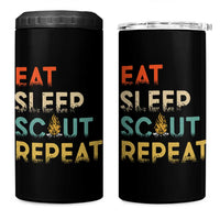 Funny Eat Sleep Scout Repeat 4 in 1 Can Cooler Tumbler Scouting Outdoor Camping Nature Campfire