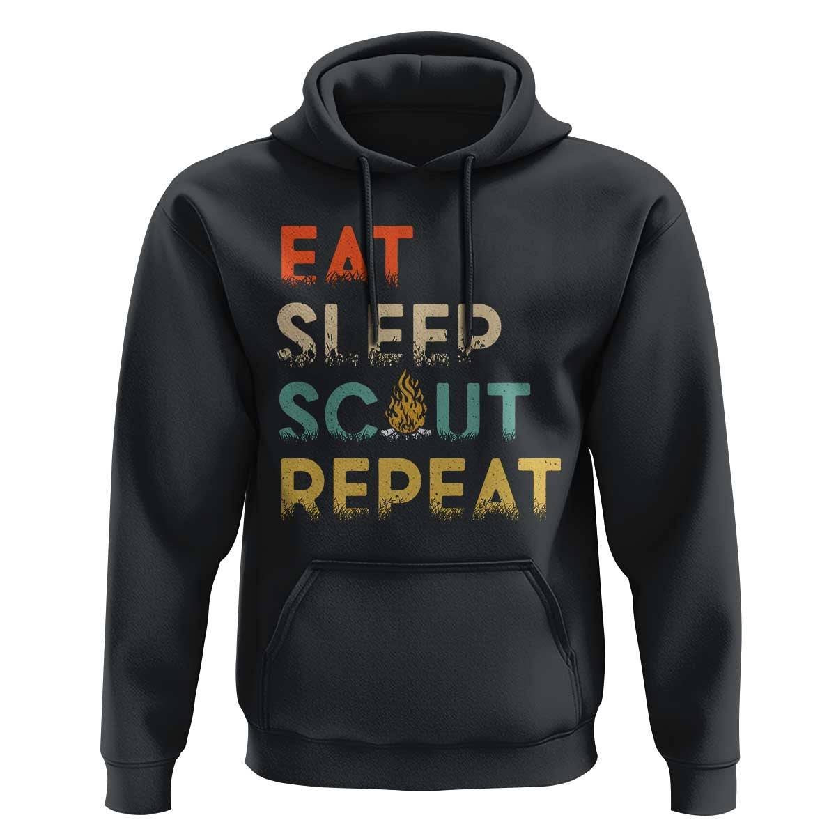 Funny Eat Sleep Scout Repeat Hoodie Scouting Outdoor Camping Nature Campfire