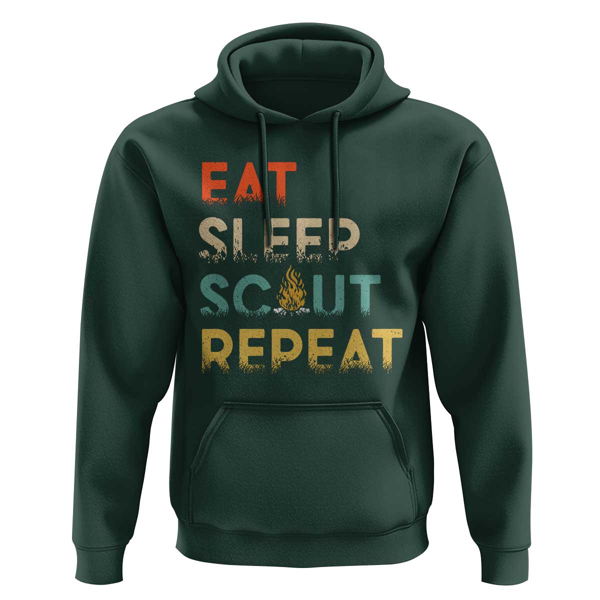 Funny Eat Sleep Scout Repeat Hoodie Scouting Outdoor Camping Nature Campfire
