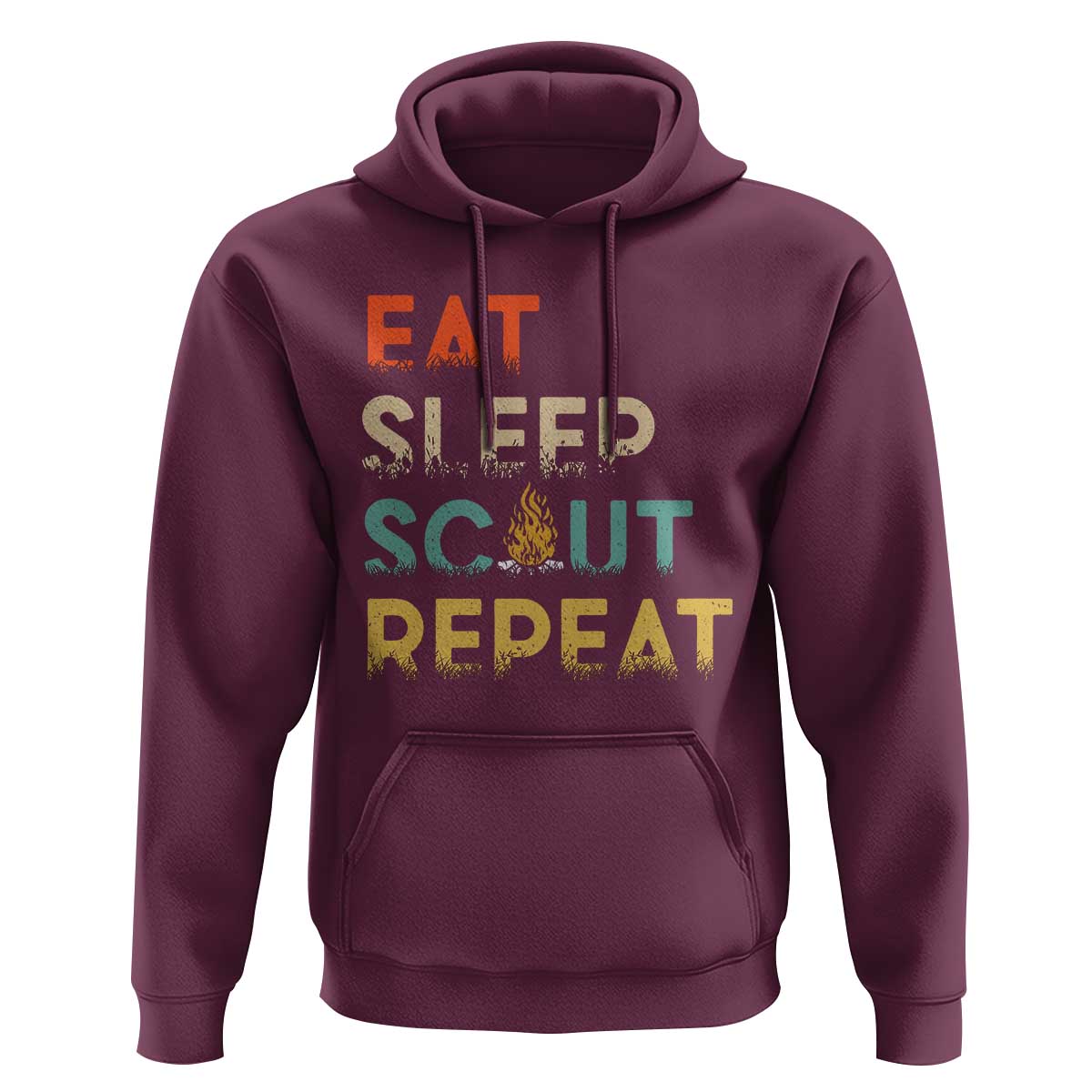 Funny Eat Sleep Scout Repeat Hoodie Scouting Outdoor Camping Nature Campfire
