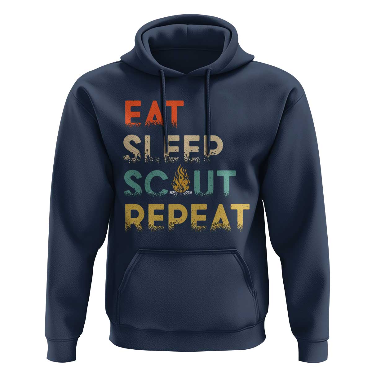 Funny Eat Sleep Scout Repeat Hoodie Scouting Outdoor Camping Nature Campfire