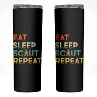 Funny Eat Sleep Scout Repeat Skinny Tumbler Scouting Outdoor Camping Nature Campfire