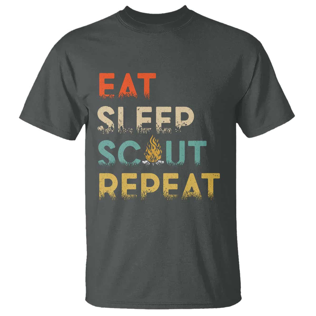 Funny Eat Sleep Scout Repeat T Shirt Scouting Outdoor Camping Nature Campfire