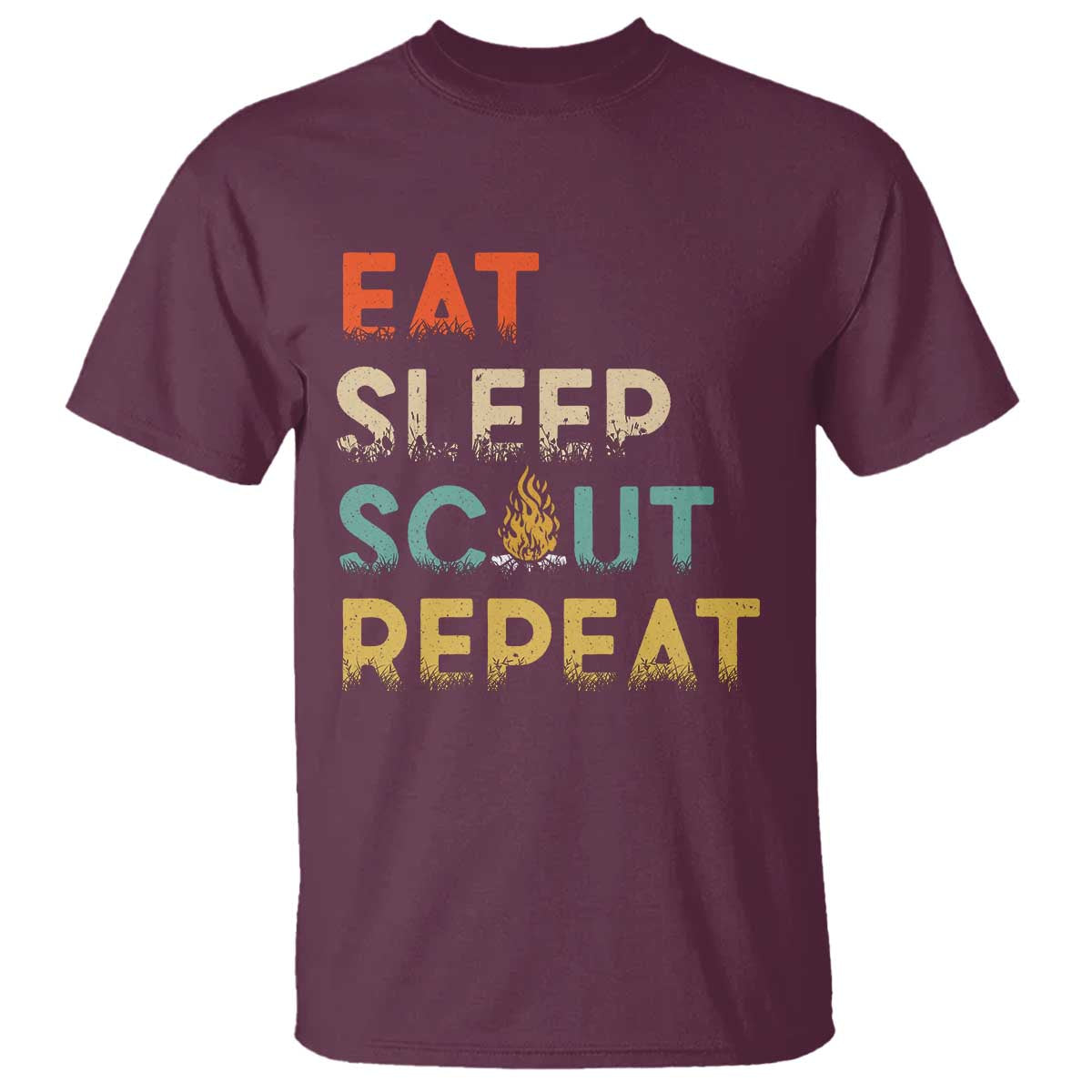 Funny Eat Sleep Scout Repeat T Shirt Scouting Outdoor Camping Nature Campfire